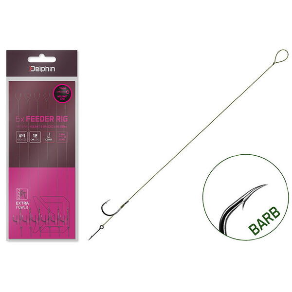 DELPHIN MONT.FEEDER NOLIMIT STING, NR.4, 8CM/15LBS, STING 7MM, 6BUC/PLIC