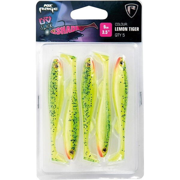 FOX SHAD RAGE SLICK SHAD ULTRA UV/9CM/LEMONTIGER/5BUC/PL
