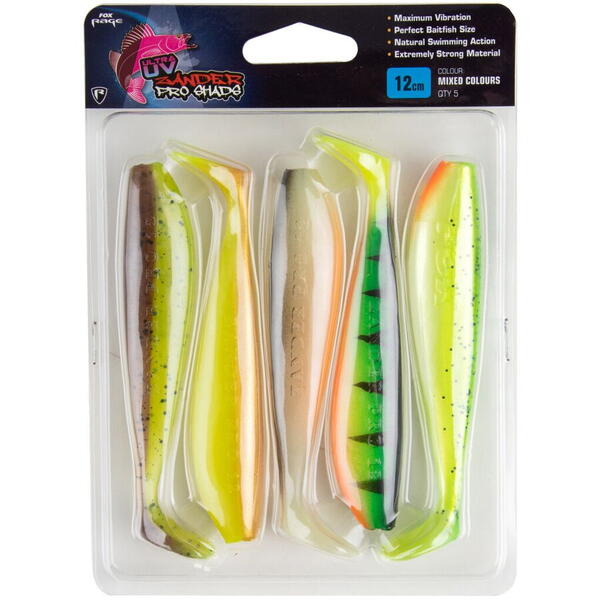 FOX SHAD PESCUIT RAGE PRO ZANDER ULTRA UV/7.5CM/MIXED COLOURS/5BUC/BL