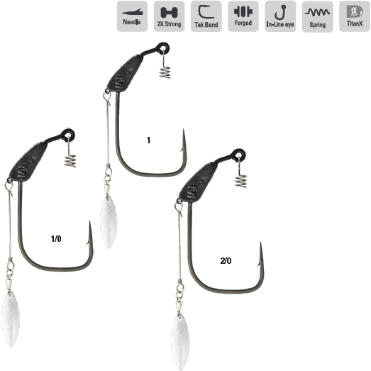 MUSTAD OFFSET INFILTRATOR BLADE WEIGHTED 2BUC/PL NR.1
