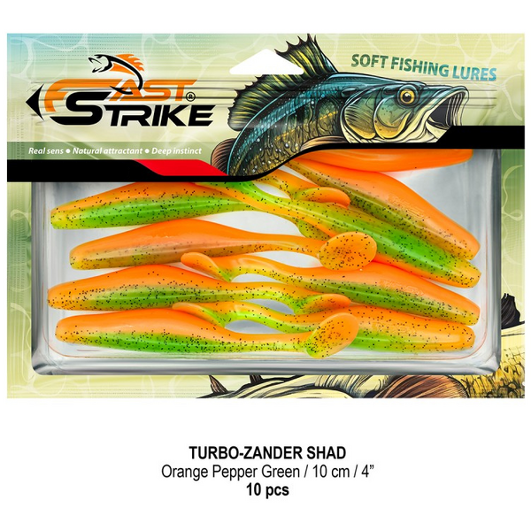 GIVADI SHAD FAST STRIKE TURBO ZANDER 10CM OR.PEPP.GR 10BUC/PL