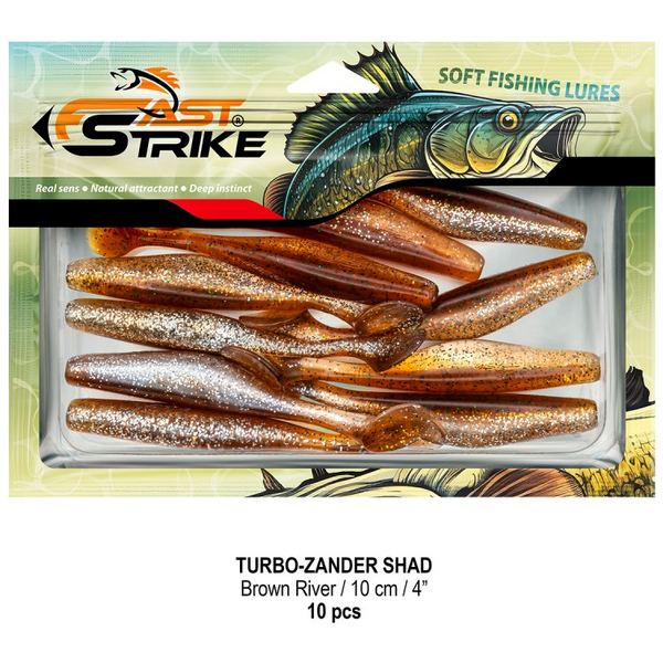 GIVADI SHAD FAST STRIKE TURBO ZANDER 10CM BROWN RIV. 10BUC/PL