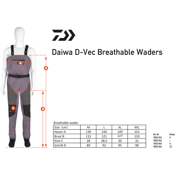 DAIWA SALOPETA D-VEC BREATHABLE WADERS MAR.L