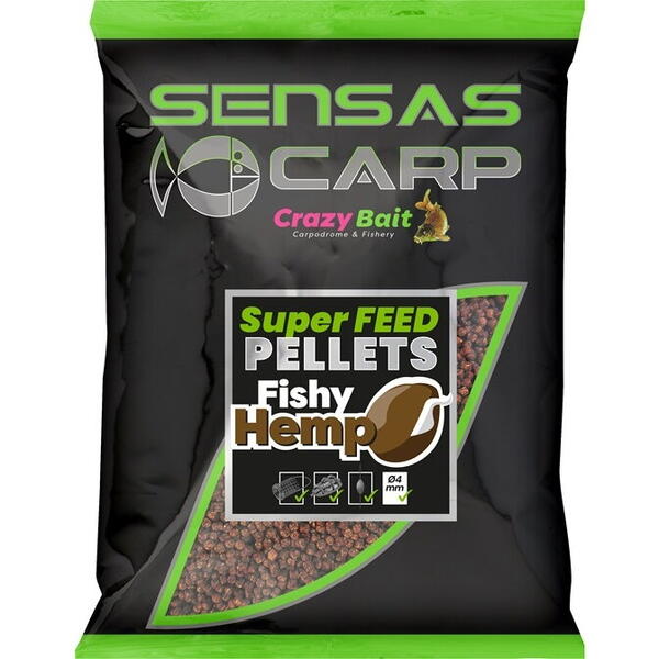 SENSAS NADA SUPER FEED PELLET FISHY HEMP 4MM 650G