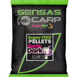 SENSAS PELETE SUPER FEED PELLETS GARLIC DARK 2MM 650G