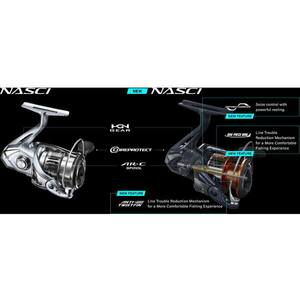 MULINETA SHIMANO NASCI FD C3000 HG 5+1RUL/025MMX210M/6,2:1