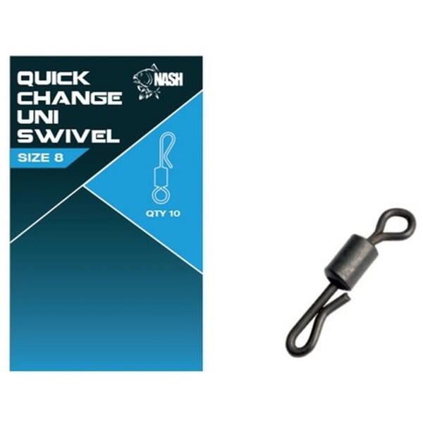 NASH TACKLE VARTEJ QUICK CHANGE SWIVEL 10BUC/PL NR.8