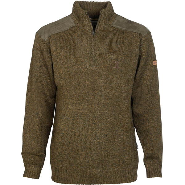 TREESCO PULOVER KAKI CU BRODERIE M