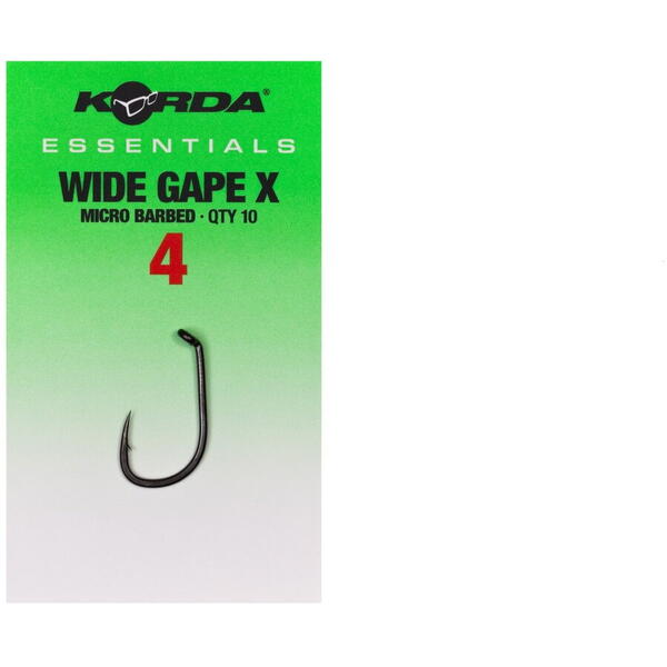KORDA CARLIG ESSENTIALS WIDE GAPE X BARBED NR.4 10BUC/PL