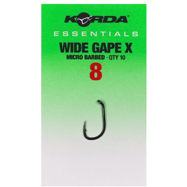 KORDA CARLIG ESSENTIALS WIDE GAPE X BARBED NR.8 10BUC/PL